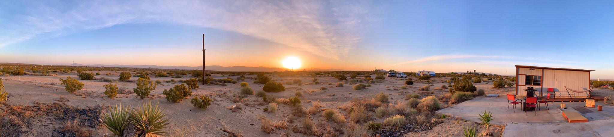 Sunset outside Joshua Tree, in a teeny-tiny 100%-off-the-grid Airbnb